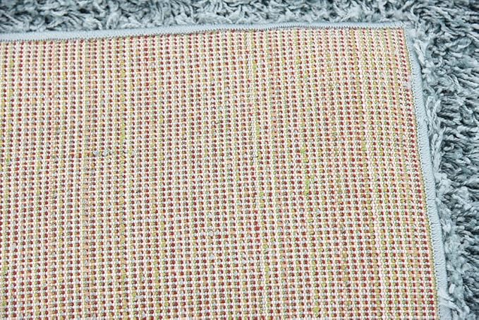 Unique Loom Solid Shag Collection Area Rug (4' 1" x 6' 1" Rectangle, Light Slate Blue)