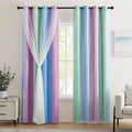 XiDi Blackout Curtains for Girls Kids Bedroom - Blue Purple Green Rainbow Unicorn Design, 34x63 Inch 1 Panel