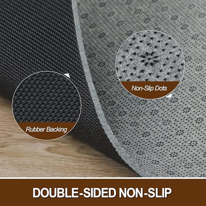 LINLA Dual Surface Felt+Rubber Non-Slip Rug Pad, 2'x8', 1/4" Thick, Strong Grip Cushioning Support Pad, Double-Side Anti-Skid, Safe for All Floor and Finishes, Extra Comfort