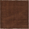 Unique Loom Solid Shag Collection Area Rug (8' Square, Chocolate Brown)