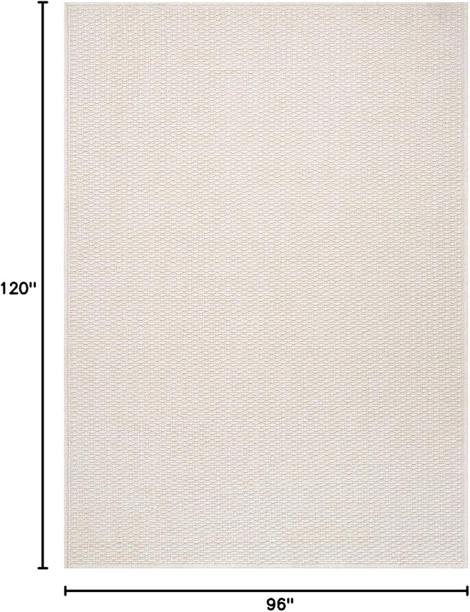 Easy Jute Rug 8x10 Indoor Outdoor Natural Rugs Solid Fiber Rug Woven Area Rug Boho Easy Clean Inside Carpet for Living Room Bedroom Dining Room Hallway or Outdoor Patio Porch (8 X 10 Bone)