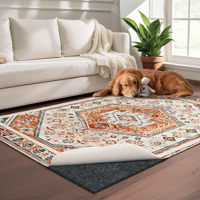 100% Waterproof Rug pad, 2x8 ft Area Rug Non-Slip Rug Pads, 1/4" Thick Carpet Pads for All Floors and finishes, Felt pad for Hardwood Floors, Keep Carpets in Place Soft and Secure