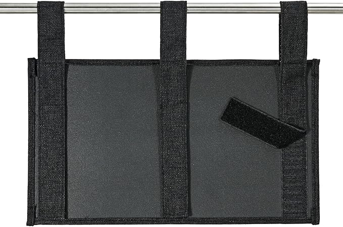 Zafit Linen Bedside Caddy, Bedside Storage Organizer for Hospital Beds, College Dorm Rooms or Baby Bed (5 Pockets-Black)