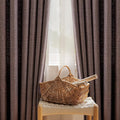 Jacquard Linen Curtains 84 inch Length 2 Panels Thick Faux Linen Blended Window Drapes Burlap Textured Curtains with Grommet for Living Room Bedroom Farmhouse (52x84 Fashion Purple) Natural