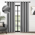 ChrisDowa 100% Blackout Grey Solid Curtains 84 Inches Long 2 Panels for Bedroom Living Room,Farmhouse Room Darkening Thermal Insulated Soundproof Grommet Top Window Treatment Drapes,52x84