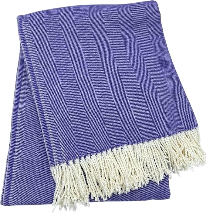 Alashan Cotton Acrylic Adirondack Herringbone Woven Throw (Acai)
