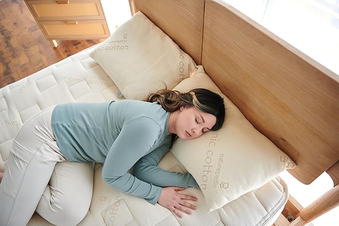 Naturepedic Organic Latex Pillow - King Bed Pillow with Soft Comfort - Luxury Pillow with Adjustable Fill for Comfortable Sleeping, Back Support and Neck Pain Relief