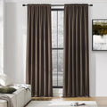 DONREN 96 Inches Long 2 Panels Blackout Curtain Panels for Bedroom - Rod Pocket Thermal Insulated Drapes for Living Room(Chocolate Brown,52 x 96)