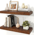 Floating Shelves for Wall, 9.3" Deep Wall Mounted Wood Shelves for Bathroom, Bedroom, Living Room, Kitchen, Hanging Shelf for Books/Storage/Room Decor (Brown, 24")