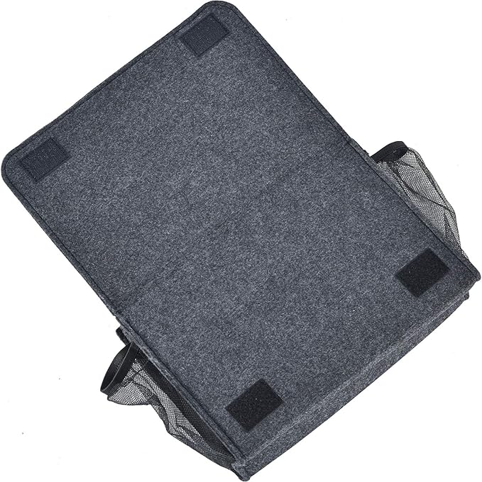 Bedside Caddy, Large Size Bedside Storage Organizer Bedside Organizer Caddy for Magazine Remotes Phone (13.4'' x 18.1'' Plus Size, Dark Grey)