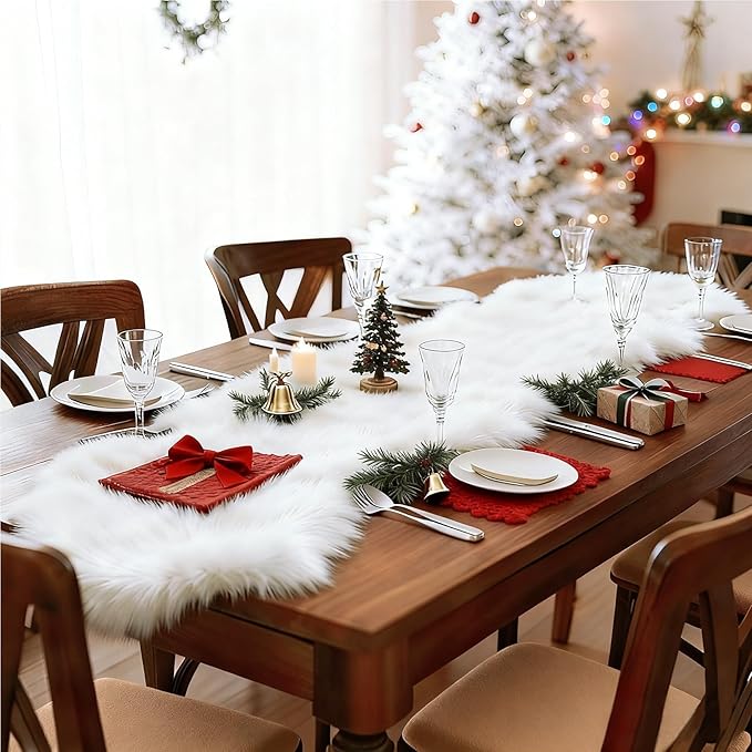 duduta White Faux Sheepskin Runner Rugs 2x6 ft, Fluffy Shag Bedroom Rug Fur Sofa Couch Covers Washable