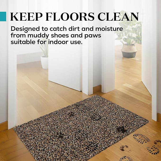 Premium Microfiber Indoor Door Mat – 36"x60" Washable Entry Mat, Non-Slip, Waterproof Backing, Super Absorbent, Low Profile Entryway Doormat for Indoor Entrance