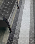 Custom Length Hallway Runner Rug,Slip Resistant,Flower Grey, 26 Inch X 19 feet, Sold and Priced Per Foot