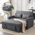 Furnimart 3-in-1 Convertible Sleeper Sofa with Pull-Out Bed, 53" Futon Couch Bed, Adjustable Backrest Loveseat for Small Spaces Gray