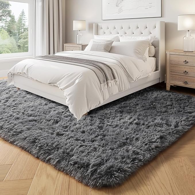 PAGISOFE 8x10 Living Room Rug Grey, Soft Large Rugs for Bedroom, Thick Shaggy Big Carpet, Plush Fur Kids Rugs for Playroom, Fuzzy Modern Area Rug for Classroom, Home Decor, Shag Indoor Fluffy Rug