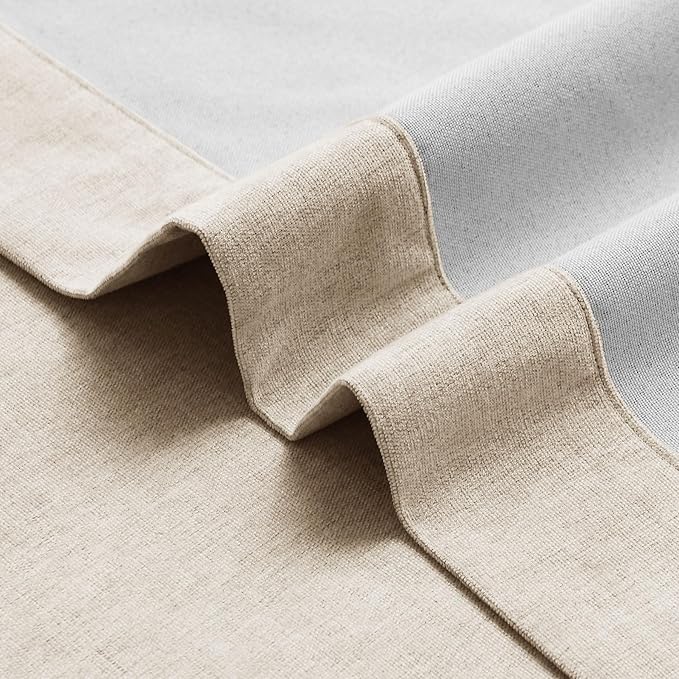 Macochico 120" Wx84 L 100% Blackout Chenille Curtains for Sliding Door Living Room Bedroom, Luxury Drapery for Hotel Home Theater, Taupe Thermal Window Treatments with Tieback, Grommet, 1 Panel