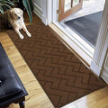 hicorfe Indoor Doormat,Front Back Door Mat Rubber Backing Non Slip Door Mats 20"x59" Absorbent Resist Dirt Entrance Doormat Inside Floor Mats Entryway Washable Low-Profile for Patio,Garden(Dark Brown)