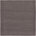 Unique Loom Solid Shag Collection Area Rug (8' Square, Graphite Gray)