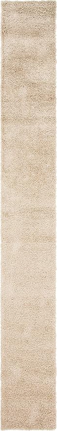 Unique Loom Solid Shag Collection Area Rug (2' 6" x 19' 8" Runner, Taupe)