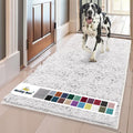 Muddy Mat® Shown on TV – Super Absorbent Microfiber Dog Door Mat for Muddy Paws, Non-Slip Washable Pet Rug, Quick Dry Chenille Entryway Carpet, Machine Washable Indoor Outdoor Doormat, White 59"x35"