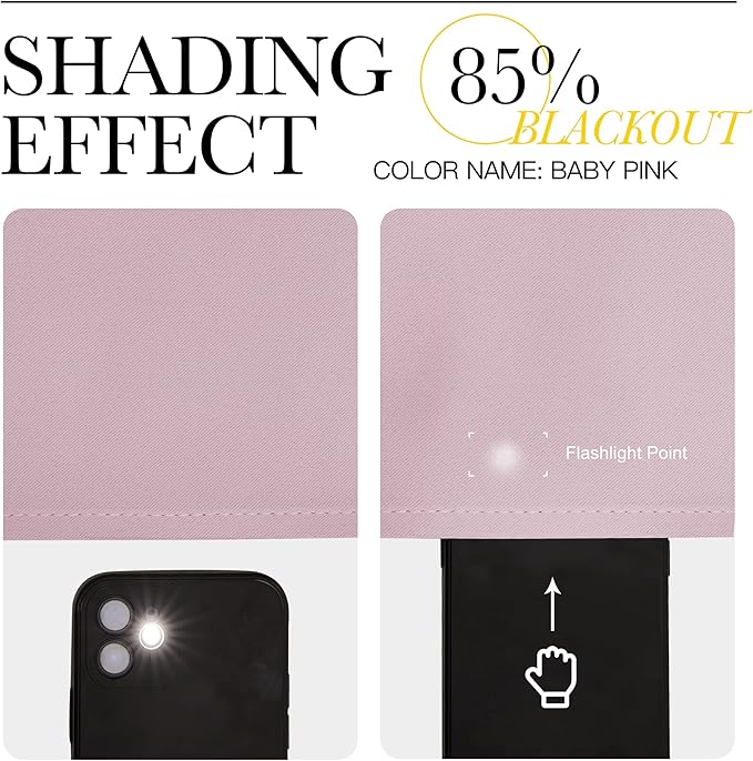 NICETOWN Baby Pink Room Darkening Curtains 102 inches Long, Grommet Thermal Insulated Solid Room Darkening Window Treatments Sound Reducing for Living Room, W46 x L102, Set of 2