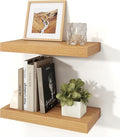 Floating Shelves for Wall, 7.9" Deep Wall Mounted Wood Shelves for Bathroom, Bedroom, Living Room, Kitchen, Hanging Shelf for Books/Storage/Room Decor (Oak, 16")