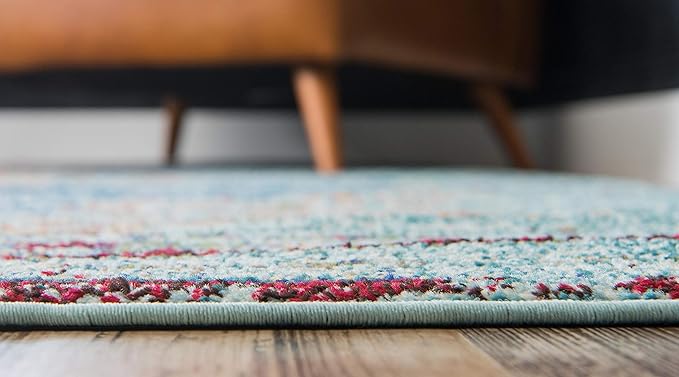 Unique Loom Solid Shag Collection Area Rug (2' 7" x 10' Runner, Deep Aqua Blue)