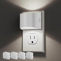 DORESshop LED Night Light[4 Pack], Night Lights Plug into Wall, 3 Level Brightness Adjustable Plug in Night Light, Dusk to Dawn Sensor Nightlights for Adults,Bedroom,Bathroom,Hallway,5000K White Cover