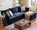 ABCASA 102.6" Modular Sectional Sofa, L Shaped Couch Set for Living Room, 3-Seater Comfy Cloud Couches with Movable Storage Ottoman,DIY Combination - Chenille Blue