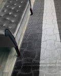 Custom Length Hallway Runner Rug,Slip Resistant,Puzzle Anthracite, 26 Inch X 7 feet, Sold and Priced Per Foot