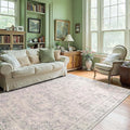jinchan 4x6 Ivory Area Rugs for Living Room – Machine Washable Vintage Floral Soft Stain Resistant Low Pile Rug, Non Slip Ultra-Thin Carpet for Bedroom Dining Room Home Office Nursery (4'x6', Ivory)