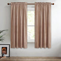 StangH Girls Bedroom Velvet Curtains 63 inch Length - Rod Pocket Top Soft Luxury Window Drapes Room Darkening Privacy Protect Panels for Kids, Blush Beige, W52 x L63, 2 Panels
