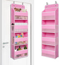 TYMENSH Over The Door Hanging Organizer with 4 Large Pockets – Closet, Bathroom, Nursery, Bedroom, Dorm Storage for Toys, Cosmetics, and Baby Essentials, Pink