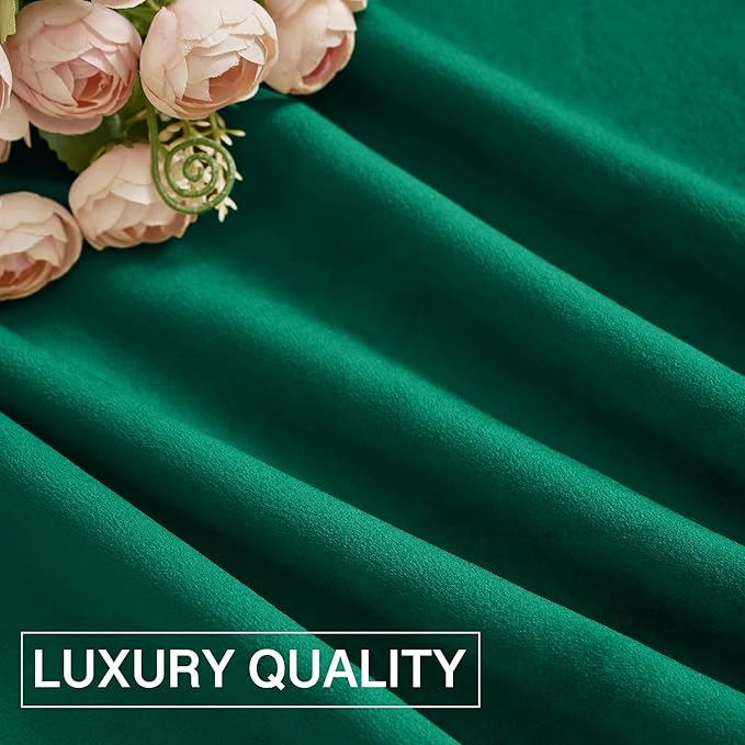 StangH Velvet Curtains Emerald Green 108 inches - Luxury Home Decor Blackout Insulated Velvet Curtain Panels Extra Long Wall Backdrops for Living Room Sliding Glass Door, W52 x L108-inch, 2 Pieces