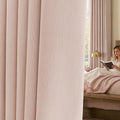 jinchan Chenille Blackout Curtains 84 Inches Long 2 Panels Light Pink Thermal Insulated Curtains for Bedroom Living Room Triple Weave Noise Reducing Nursery Drapes Back Tab Girls Room Curtains 50x84
