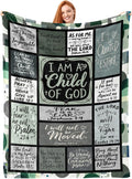 Christian Throw Blanket for Couch, Inspirational Gift for Women, Soft Plush Flannel Blanket, 50"x 60" Thoughts and Prayers Blankets for Bedroom Sofa Living Room Christmas Halloween Decoration