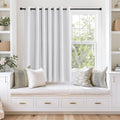 NICETOWN Room Darkening Greyish White Curtain for Bedroom, Grommet Thermal Insulated Room Divider Light Blocking Window Treatment Privacy Drapes, 1 Panel, W100 x L63