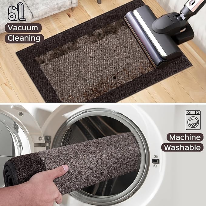 Washable Area Rug 34" x 60", Non Slip Kitchen Rug for Floor, Absorbent Entrance Runner Rug for Bedroom, Living Room, (Roll Packing)