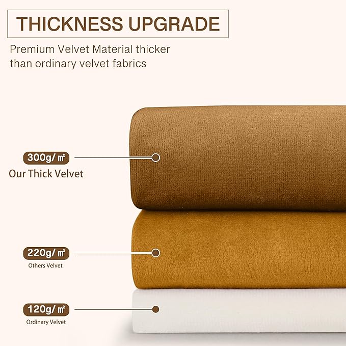 StangH Pumpkin Orange Curtains Velvet 96 inches for Living Room, Elegant Retro Home Decoration Thermal Insulated Light Blocking Sliding Door Curtains for Dining Room, W52 x L96, 2 Panels