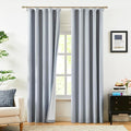 Vision Home Blue Fog Linen Full Blackout Curtains 84 inch Long for Bedroom Living Room Darkening Soundproof Window Panels Thermal Insulated Rod Pocket Back Tab Farmhouse Drapes 56" Wx84 Lx2