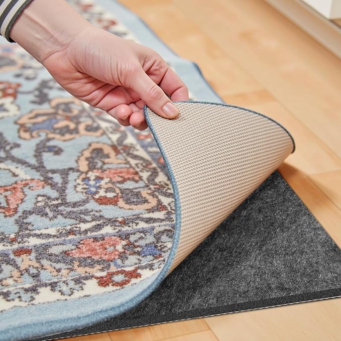 Waterproof Rug Pad, Thick 2x20 Ft Under Area Rug Carpet Pad, Non Slip Rug Pads for All Floors and Hardwood Floors Finishes, Keep Carpets in Place Soft and Prevent Rug from Wrinkling or Buckling