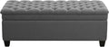 51" Fabric Storage Ottoman Bench, Upholstered Rectangle End of Bed Storage Ottoman Tufted Living Room Bedroom Bench with Safety Hinge, Solid Wood Legs, Loads 500 lb(Dark Grey)