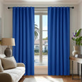 Deconovo Blackout Curtains Back Tab and Rod Pocket Thermal Insulated Room Darkening Curtains for Living Room 52Wx108L Inch Royal Blue 2 Panels