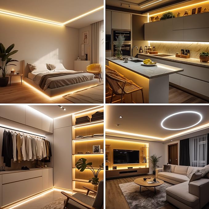 COB LED Strip, Warm White LED Strip Lights 32.8ft, 2700K COB LED Light Dimmable LED Strip, CRI92+, 8mm Width, 24V Flexible COB LED Tape Light for TV, Bedroom, Kitchen Cabinet, Closet, Home.