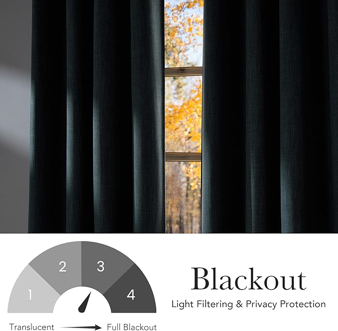 NICETOWN Faux Linen Greyish Green Blackout Curtains 84 inches Long for Living Room - Privacy Panels for Bedroom, Modern Farmhouse Style Easy Care Grommet Top, 2 Panels, W52 by L84