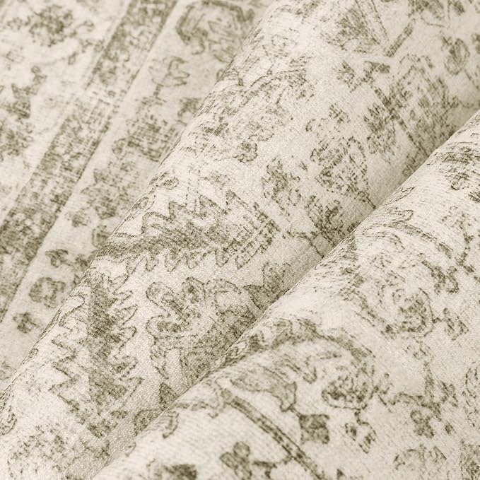 Taupe 2x6 Runner Rug Vintage Area Carpet Hallway Indoor Kitchen Washable Low Pile Traditional Distressed Retro Accent Throw Rug Non Slip for Laundry Bathroom Office