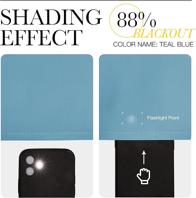 NICETOWN Blackout Curtains Panels for Window - Window Treatment Thermal Insulated Grommet Blackout Drapes for Bedroom (Teal Blue=Light Blue, Double Panels, 52 by 84 Inch)