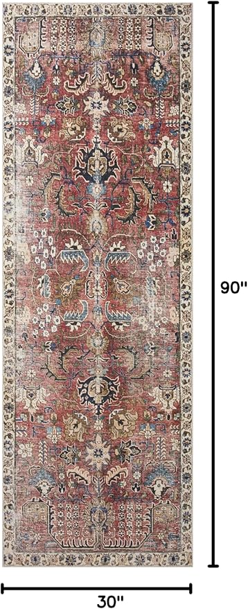 Loloi Chris Loves Julia Jules Collection JUL-01 Merlot/Multi 2'-6'' x 7'-6'', .13" Pile Height, Runner Rug