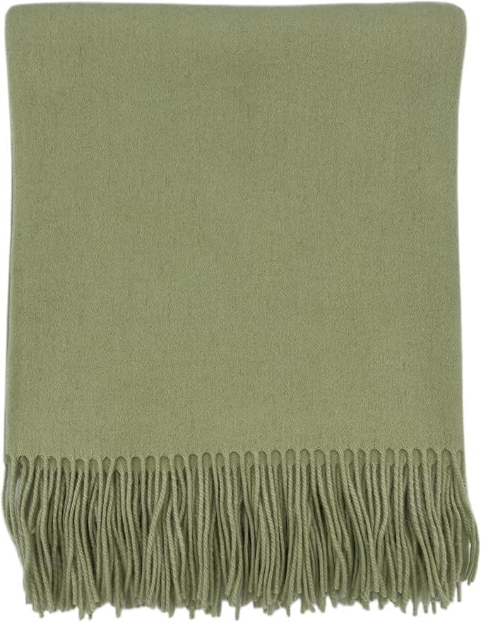 Alashan Cashmere Blend Ripple Finish Woven Throw (Sea Glass)