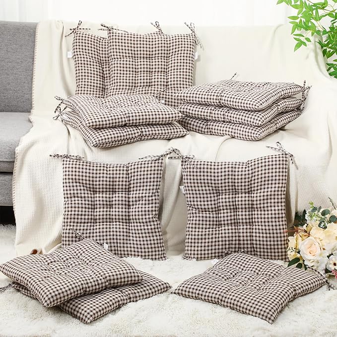 Geetery 12 Pcs Floor Pillows for Classroom Bulk Square Seating Cushions for Floor Chair School Kindergarten Reading Corner, 15.7'' Large Thick Meditation Cushions Yoga Nursery Daycare (Plaid Color)